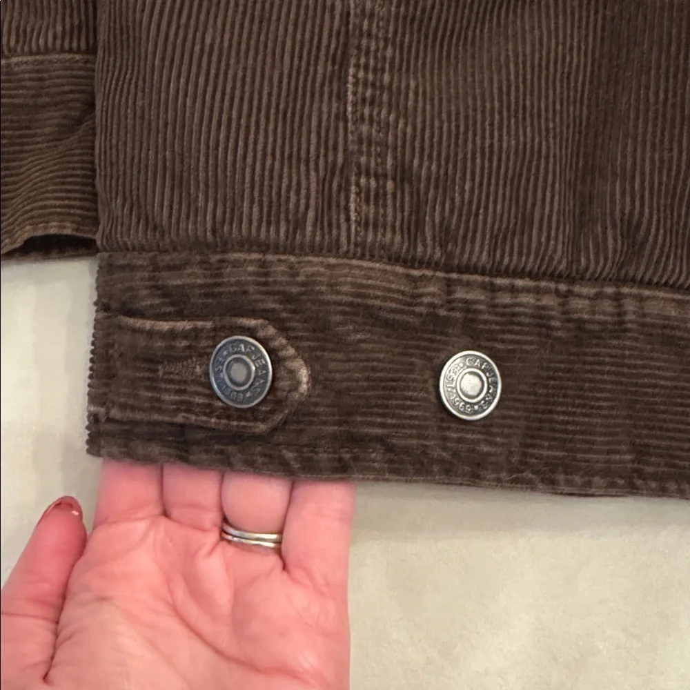 ADORABLE! GAP Kids Brown Corduroy Jacket with Sherpa Collar, sz S